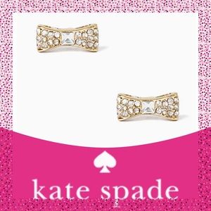 Take 40% Off Kate Spade ♠️ “Ready Set Bow" Gold Pave Bow Earrings NWTs